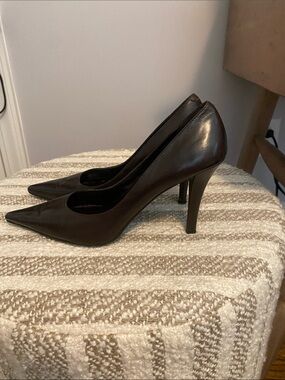 Michael Shannon Dark Brown Pointed-Toe High Heel Pumps